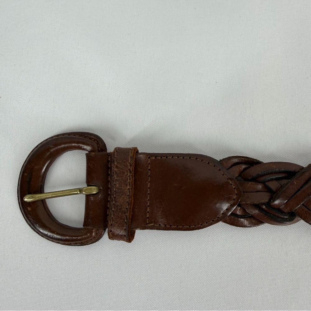 Vintage Coach Women’s Size Large Brown Braided Leather Belt - Picture 3 of 12